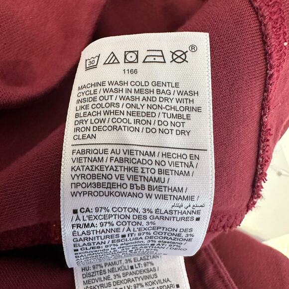 Athleta Sundown Sweatshirt Tank WMNS S Berry Hooded Drawstring Pullover Athletic - Picture 9 of 10